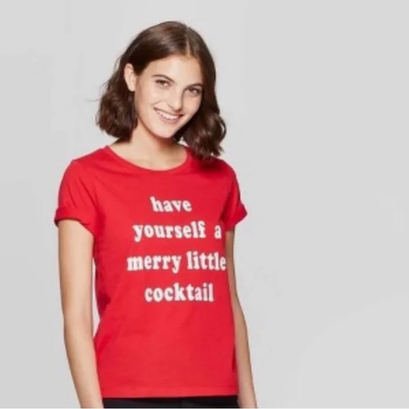 Grayson Threads Red Holiday Graphic Tee Have Yourself a Merry Little Cocktail XL - Picture 1 of 6
